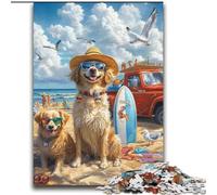 Golden Retriever on Vacation Jigsaw Puzzles for Teenagers 2000 Piece Puzzle, Relax Games Enhance Love between Couples for Age 14 (70x100cm)