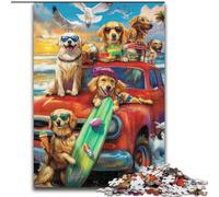 Golden Retriever on Vacation Jigsaws Puzzles 1000 Pieces for Adults Gifts, for 14+ Train Your Brain And Your Hands Christmas Game Gifts (26x38cm)