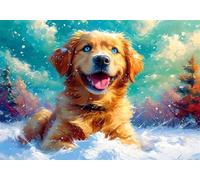 Golden Retriever Paint by Numbers Kits for Adults, Animal Painting by Number Kits On Canvas, DIY Canvas Oil Painting Kit for Adults, Arts and Crafts Kit Acrylic Pigment, Home Decor 50X70 cm X-6375