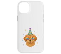 Golden Retriever Party Hat Puppy Rainbow Glasses Case for iPhone 14 Plus