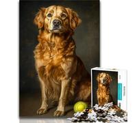 Golden Retriever Playing Tennis 1000 Piece Jigsaw Puzzles for Teenagers,Help The Brain Exercise Addictive Toys to Cultivate Patience Unique Challenge Game (38x26cm)