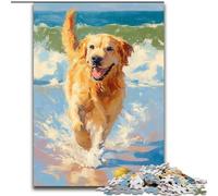 Golden Retriever Playing Tennis 1000 Pieces Jigsaw Puzzles for Adults And Teens, for Age 14+ Game Wall Decoration Unique Gifts for Birthday And Christmas (26x38cm)