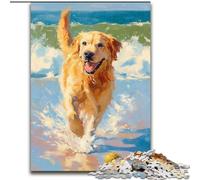 Golden Retriever Playing Tennis Adult Jigsaws 1000 Pieces Difficult, Challenging Game And Family Play Educational Game for Birthday, Chrismas (50x75cm)
