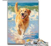 Golden Retriever Playing Tennis Jigsaws 2000 Pieces for Adults, Educational Games Home Decoration Suitable for Desktop Decoration (70x100cm)