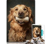 Golden Retriever Playing with Toilet Paper 1000 Pieces Jigsaw Puzzles For Teens And Adults,Stress Reliever Difficult Challenge Suitable for Desktop Decoration (38x26cm)
