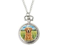 Golden Retriever Pocket Watch • Gift for Dog Lover Birthday or Christmas • Artwork Keepsake for Men or Women • Present for Pet Owner • Unique Dog Accessory Presented in Gift Box