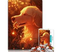 Golden Retriever Portrait 1000 Piece Jigsaw Puzzles for Adults & Teens,Challenging To Complete But Fun And Humorous Unique Home Decor And Gifts 38x26cm
