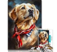Golden Retriever Portrait 1000 Piece Jigsaw Puzzles for Teenagers Gifts,Decompressing Intellectual Educational Toy Secret Santa Gifts (38x26cm)