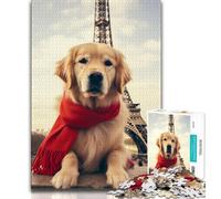 Golden Retriever Portrait 1000 Pieces Jigsaw Puzzles for Adults And Teens,Family Game Stress Reliever Difficult Challenge Artists Collection,Fine Art (38x26cm)