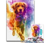 Golden Retriever Portrait Jigsaws Puzzles 1000 Pieces for Teenagers Gifts,Educational Games Home Decoration Deal As Gifts for The Whole Family (38x26cm)