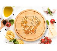 Golden Retriever Portrait Round Hardwood Chopping Board Various Sizes (30cm)