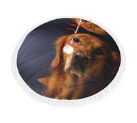 Golden Retriever Print Christmas Tree Skirt Perfect For Christmas, New Year Seasonal Celebrations