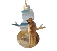 Golden Retriever -Print Christmas Wooden Ornaments 2PCS- Handmade Eco-Friendly Hanging Decor For Tree Gifts Holiday Festivities.
