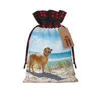 Golden Retriever Print Personalized Christmas Drawstring Gift Bags,Packaging And Storage Bags,Snack Bags