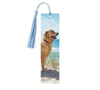 Golden Retriever Print Wooden Bookmark Bookmarks with Tassels Book Marks for Reading Hardcover Books Notebooks