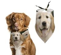 Golden Retriever Puppies Dog Bandanas for Feeding Grooming, Triangle Pet Bibs for Cats & Dogs Washable Fashion Pets Scarf for Party Travel 27.6 X 11.8 Inch