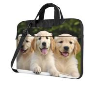 Golden Retriever Puppies Laptop Bag for Women Men 13 inch, 360 Protective Computer Shoulder Bag Briefcase Messenger Bags
