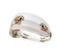 Golden Retriever Puppies Patterned sports headband, yoga elastic headband, suitable for running, fitness, cycling and other sports.