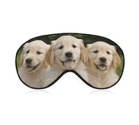 Golden Retriever Puppies Sleep Mask for Women Men, Soft Eye Mask with Adjustable Strap for Sleeping, Light Blocking Travel Blindfold for Nap Comfortable Eye Cover for Home Office