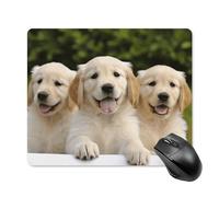 Golden Retriever Puppies Square Mouse Pad Portable Computer Mousepad with Non-Slip Rubber Base 18 * 22cm Ultra-Thin Gaming Mouse Mat for Computer Laptop Office Desk Accessories