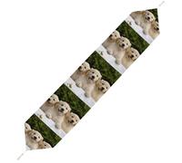 Golden Retriever Puppies Table Runner for Dining Table, Short Plush Runners Washable & Durable Tablerunner Modern Home Decor for Wedding, Kitchen, Holiday 200*33cm