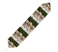 Golden Retriever Puppies Table Runner for Dining Table, Short Plush Runners Washable & Durable Tablerunner Modern Home Decor for Wedding, Kitchen, Holiday 178*33cm