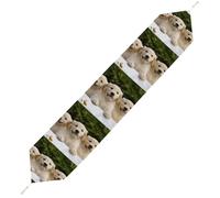 Golden Retriever Puppies Table Runner for Dining Table, Short Plush Runners Washable & Durable Tablerunner Modern Home Decor for Wedding, Kitchen, Holiday 229*33cm