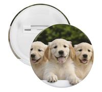 Golden Retriever Puppies Tinplate Badge Personalized Round Brooch Large Craft Button Suitable for Teachers, Nurses, Doctors, Staff, Party Gift Accessories, 20PCS, Plastic, plastics