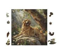 Golden Retriever Puppy 100 Piece Count Premium Jigsaw Puzzle For Adults Teens 14+ Concentration Training Indoor Game Family Game Night 28x28cm