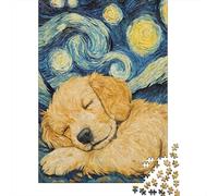 Golden Retriever Puppy 1000 Piece Jigsaw Puzzle, Pet Theme Gift for Home Decor Lovers 52x38cm/1000pcs