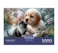 Golden Retriever Puppy 1000 Piece Puzzle Frosty Lake for Relaxation Experienced Jigsaw Fans Memory Improvement Housewarming Gift 70x50cm/1000pcs
