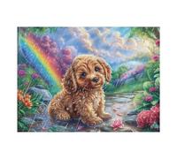 Golden Retriever Puppy 500 Pcs Jigsaw Puzzles Puzzles for Adults Teens Fun Family Game Team Building Stress Reducing Autumn Gift Durable Recycled Material 500 PCS
