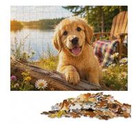 Golden Retriever Puppy at the Beach Jigsaw Puzzle for Adults, 1000 Pieces | Birthday gift for jigsaw fans: indoor weekend activity at your own pace.