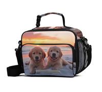 Golden Retriever Puppy Dogs Lunch Box for Boys Girls Insulated Lunch Bag Kids Cooler Tote Shoulder Strap Reusable School Picnic Travel Office