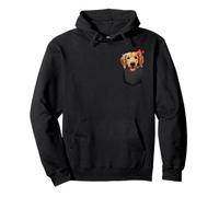 Golden Retriever Puppy in Your Pocket Funny Golden Retriever Pullover Hoodie