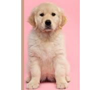 Golden Retriever Puppy Pink Background Notebook - 5.5" x 8.5" Matte Cover, 100 Lined Pages - Ideal Journal for Dog Lovers, Students, and Animal ... Gift for Pet Owners and Writing Enthusiasts