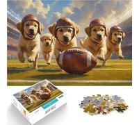Golden Retriever Pups Old School Football1000 Pieces Jigsaw Puzzles for teenagers Relax Games Great gifts and toys 38x26cm