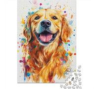 Golden Retriever Puzzle 1000 Pieces for Adults Kids Jigsaw Puzzles Cute Animals Dog Impossible Puzzle Educational Games Gifts 1000pcs (75x50cm)