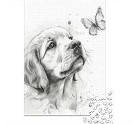 Golden Retriever Puzzle Jigsaws 1000 Pieces for Adults & Teenager Age 12 Years Up Christmas Eve Gifts 1000pcs (75x50cm)