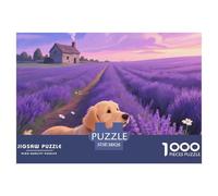 Golden Retriever Puzzles 1000 Pieces Age 14+ for Adults Pet Dog Whimsical Challenge Perfect for Relaxation Home Decoration 100% Recycled Cardboard 38x26cm/1000pcs