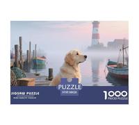 Golden Retriever Puzzles 1000 Pieces For Adults And Kids Pet Dog Whimsical Challenge Colourful Creativity Gift Giving 100% Recycled Cardboard 38x26cm/1000pcs