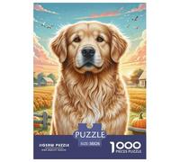 Golden Retriever Puzzles 1000 Pieces For Adults And Kids Whimsical Challenge Colourful Creativity Gift Giving 100% Recycled Cardboard 38x26cm/1000pcs