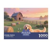 Golden Retriever Puzzles 1000 Pieces for Adults Pet Dog with Extra Fun Challenges Colourful Creativity Gift Giving 100% Recycled Cardboard 38x26cm/1000pcs