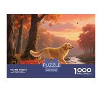 Golden Retriever Puzzles 1000 Pieces for Adults Pet Dog with Extra Fun Challenges Colourful Creativity Gift Giving 100% Recycled Cardboard 70x50cm/1000pcs