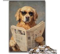 Golden Retriever Reading Newspaper Adult Puzzles 2000 Pieces, Toys Educational Games Stress Relieving Secret Santa Gifts for And Age 14 (70x100cm)