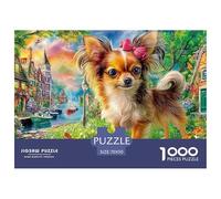 Golden Retriever Recycled Cardboard Jigsaws Puzzles 1000Pc for Senior Citizens Pomeranian Garden Classic Educational Games 70x50cm/1000pcs