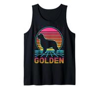 Golden Retriever Retro Vintage 80s Style Dog Lover Tank Top
