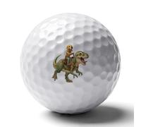 Golden Retriever Riding Dinosaur Golf Ball Standard Golf Balls Rubber Golf Ball Soft Golf Balls for Adult