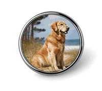 Golden Retriever Round Badge Cute Brooch Hats Jackets Decor Personalized Lapel Pin Clothing Jewelry Accessories for Wedding Party Gift