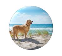 Golden Retriever Round Badge - Durable Tin Plate Design With Full Front Print, Perfect For Custom Gifts And Apparel Decoration